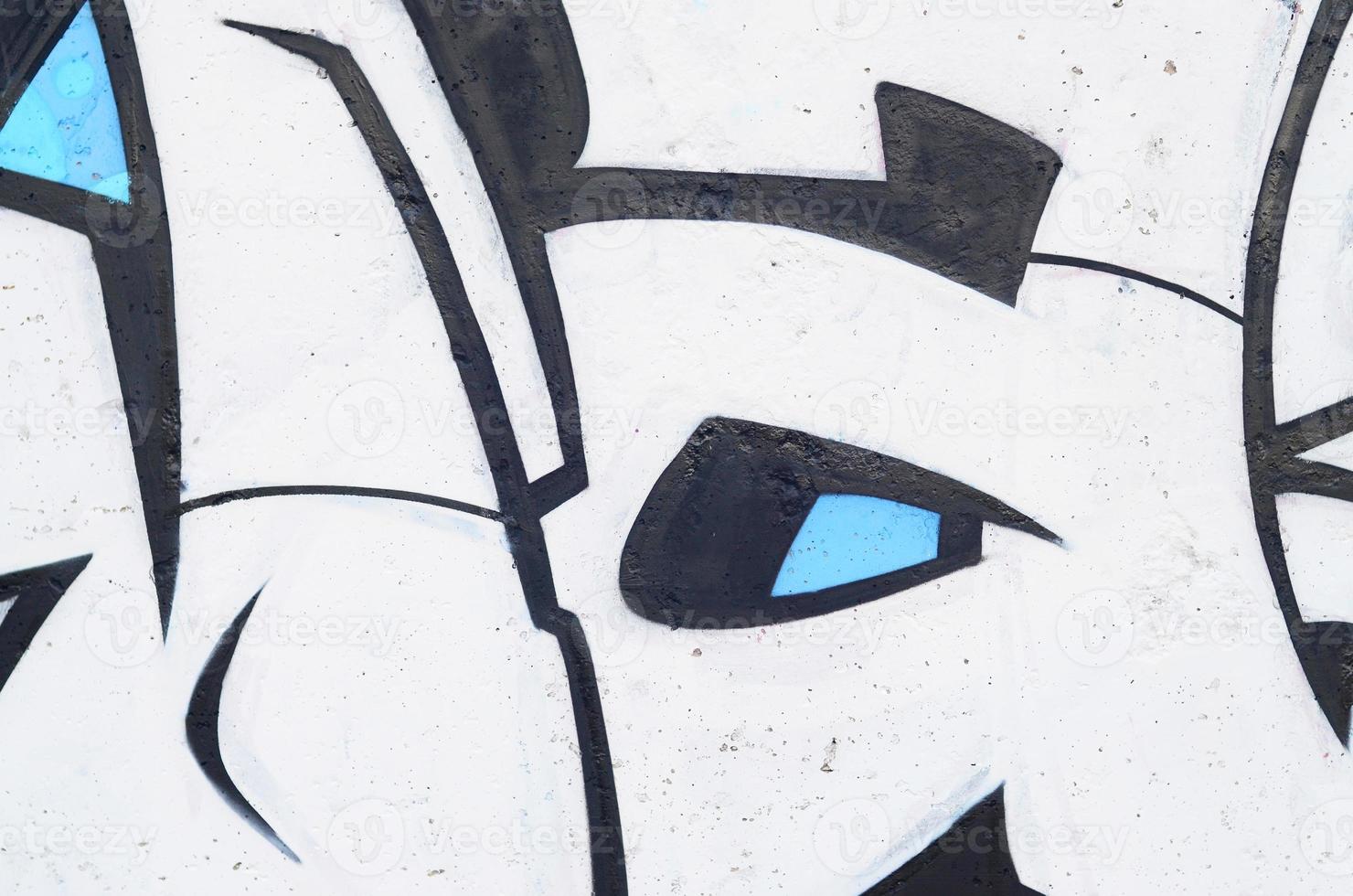Background image of a concrete wall with a piece of abstract graffiti pattern. Street art, vandalism and youth hobbies photo