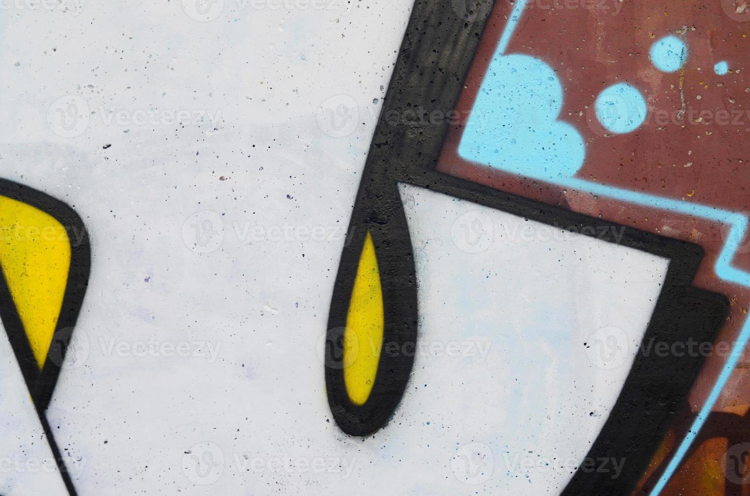 Background image of a concrete wall with a piece of abstract graffiti pattern. Street art, vandalism and youth hobbies photo