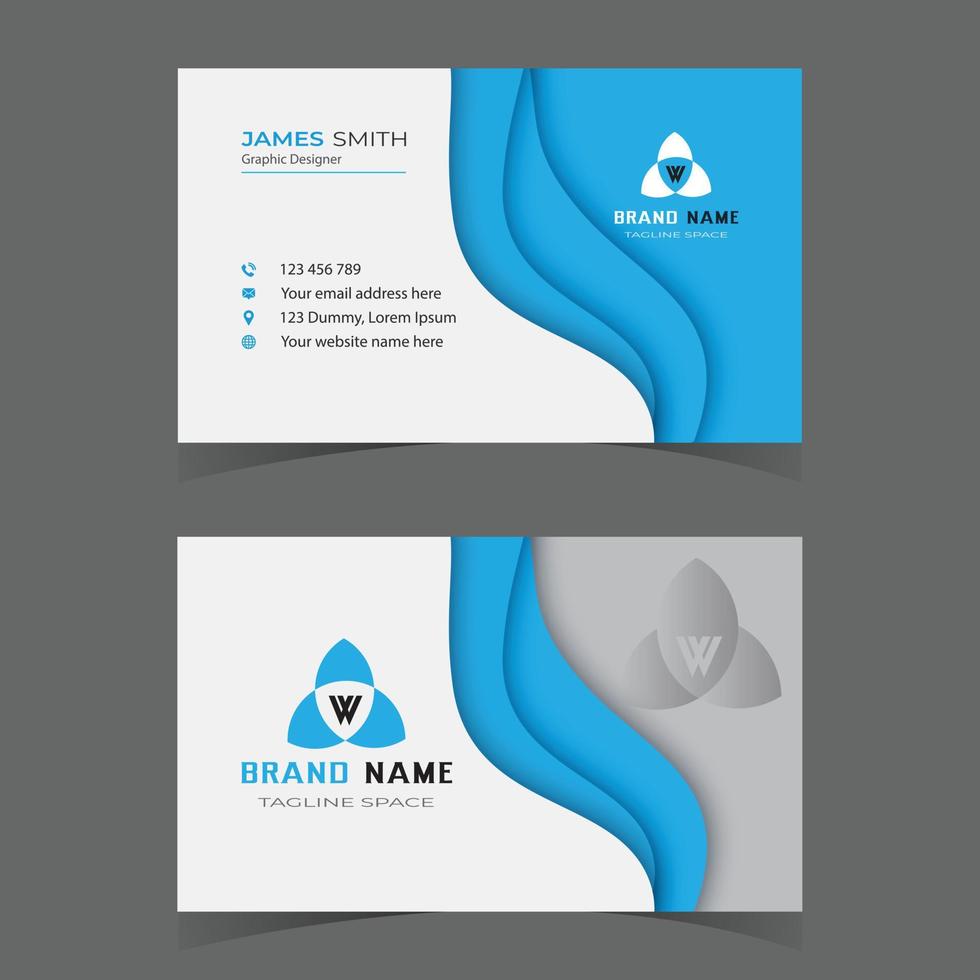 Simple corporate business card design template vector