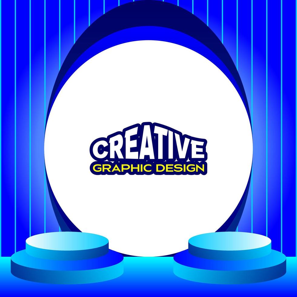 posters or banners with line motifs with podium scenes for blank products. blue vector poster or banner with round pattern. sales and business banner or poster template for social media or web