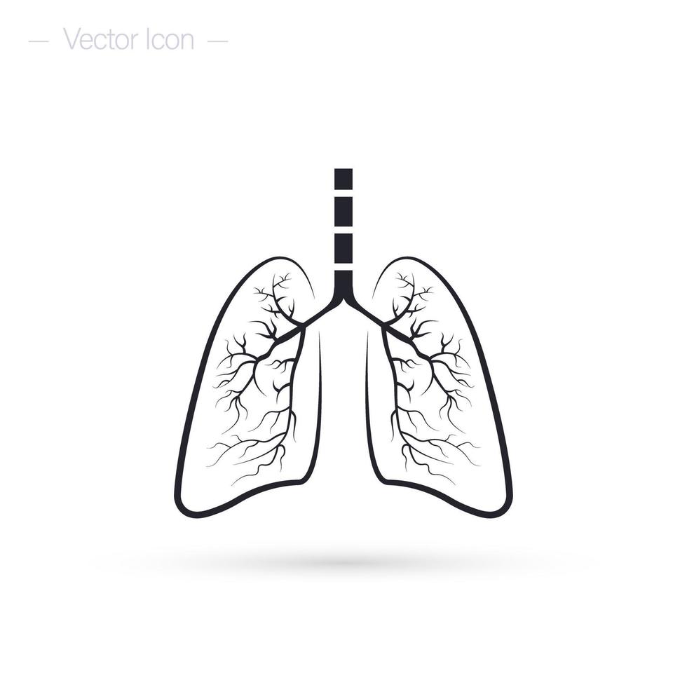 lungs line icon. Health concept. Isolated vector illustration
