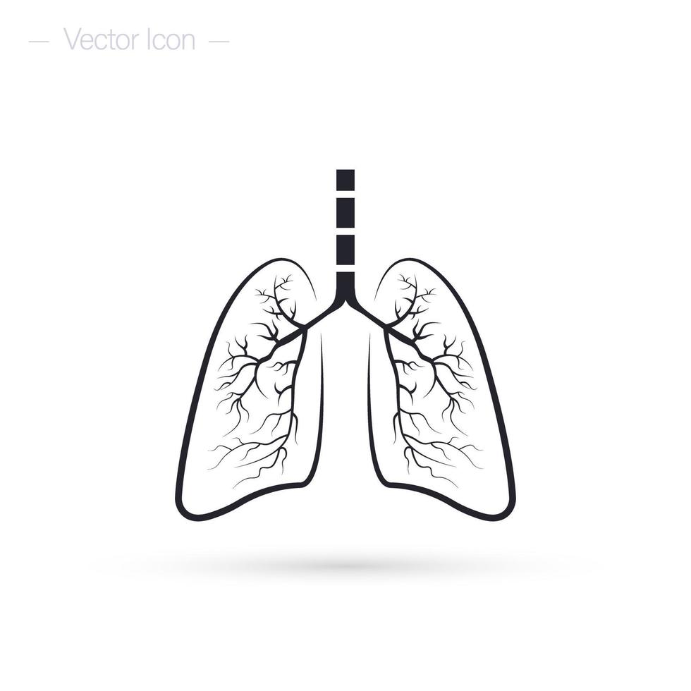 lungs line icon. Health concept. Isolated vector illustration