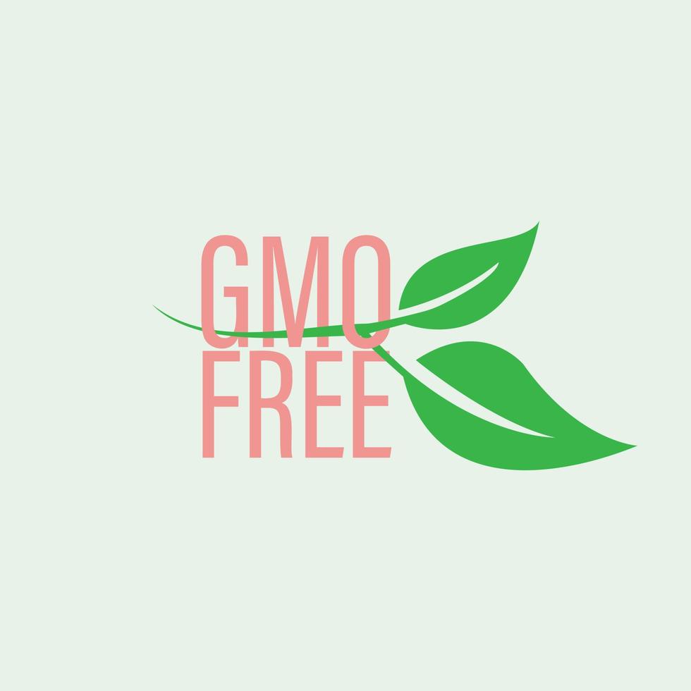 GMO free. Healthy food concept. organic cosmetics. Non-GMO label. Isolated vector illustration.