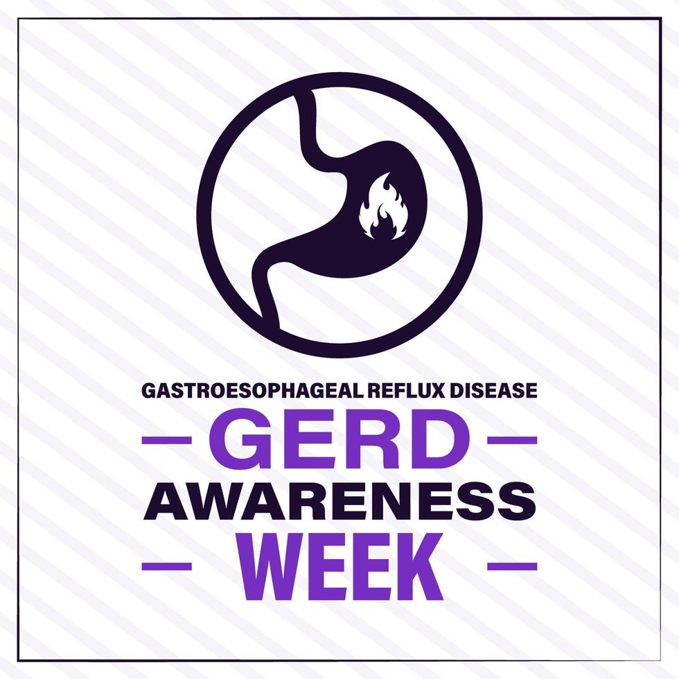 GERD Awareness week. Gastroesophageal reflux disease. Vector illustration