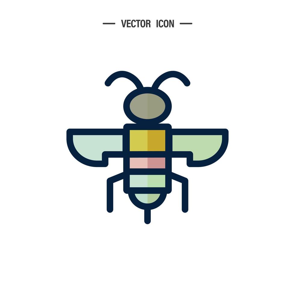 icono de abeja de miel. abejorro, concepto de fabricación de miel. ilustración de logotipo vectorial aislada sobre fondo blanco. vector