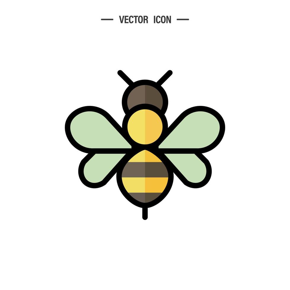 Honey bee icon. Bumblebee, Honey making concept. Vector logo illustration isolated on white background.
