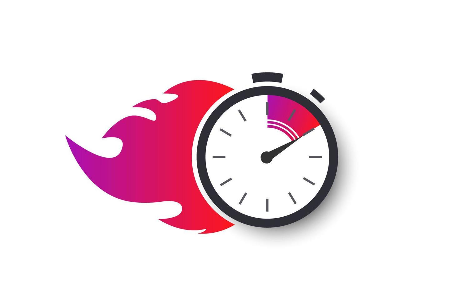 Express delivery services. Fast shipping. Fast delivery with stopwatch icon. Isolated vector illustration.