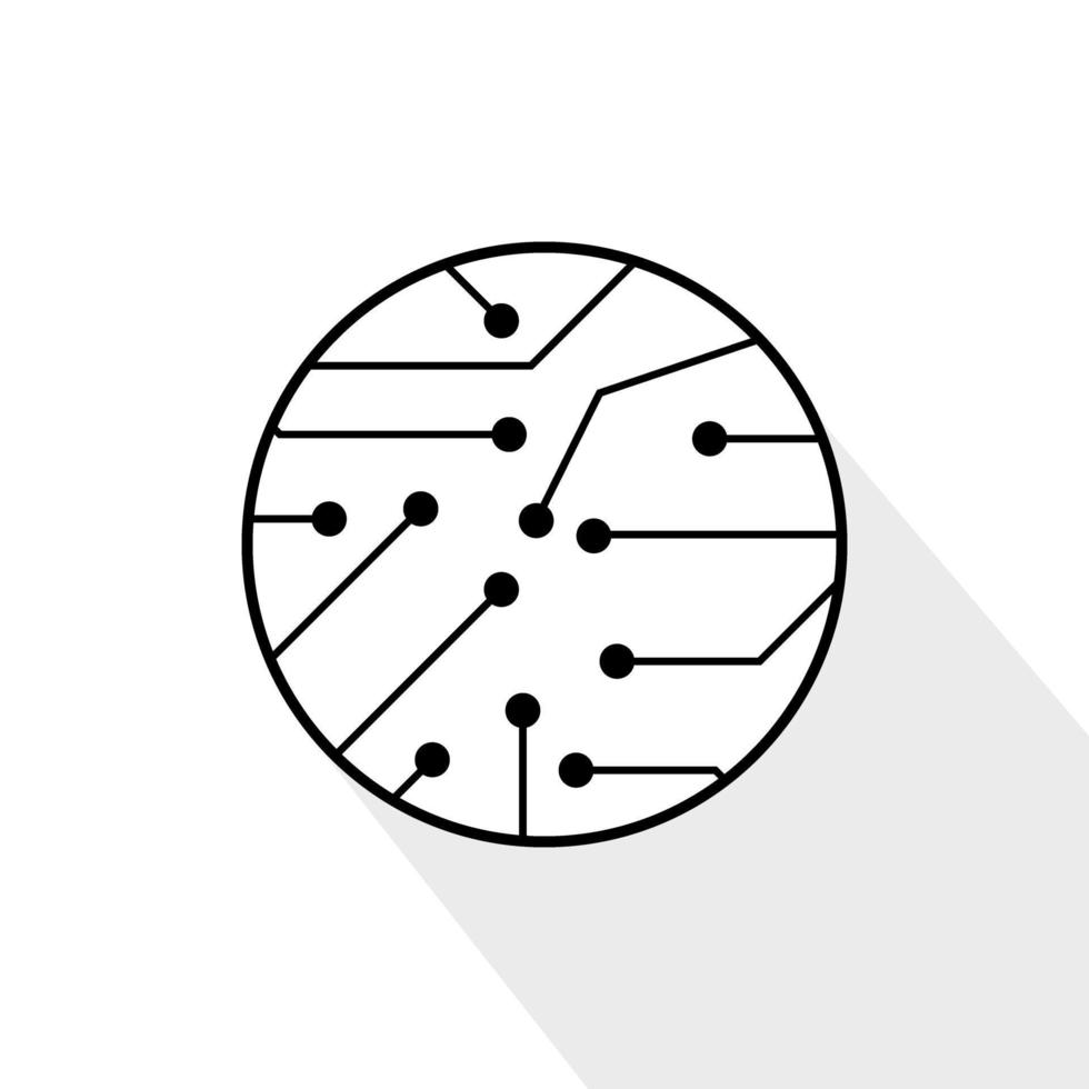 Electronic micro circuit board icon. microchip. Isolated vector illustration