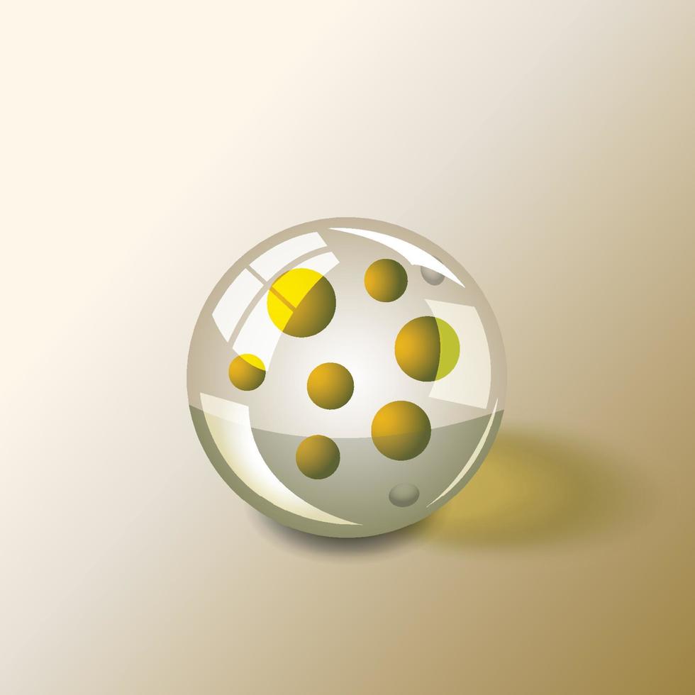 realistic yellow marble vector