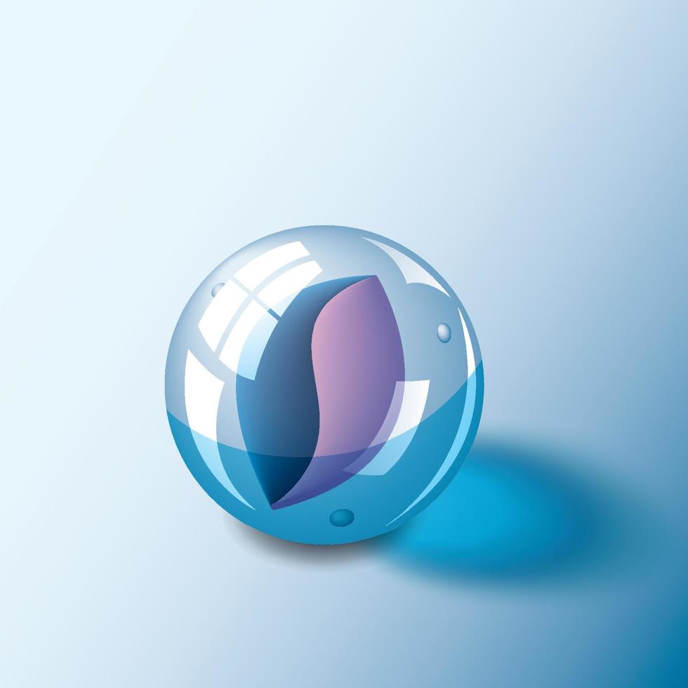 realistic blue and purple marble vector