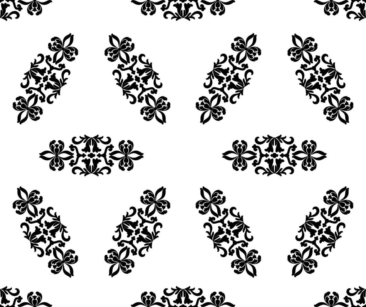 Vintage Oriental Ornament Seamless Pattern. Black and White. Minimal design. Decorative texture. For fabric, wallpaper, venetian pattern,textile, packaging. vector