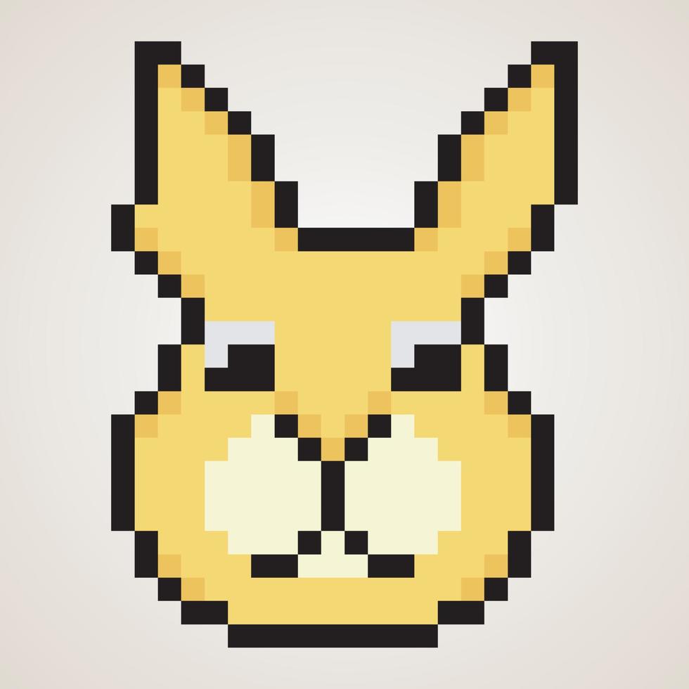 Bunny head with pixel art. Vector illustration.