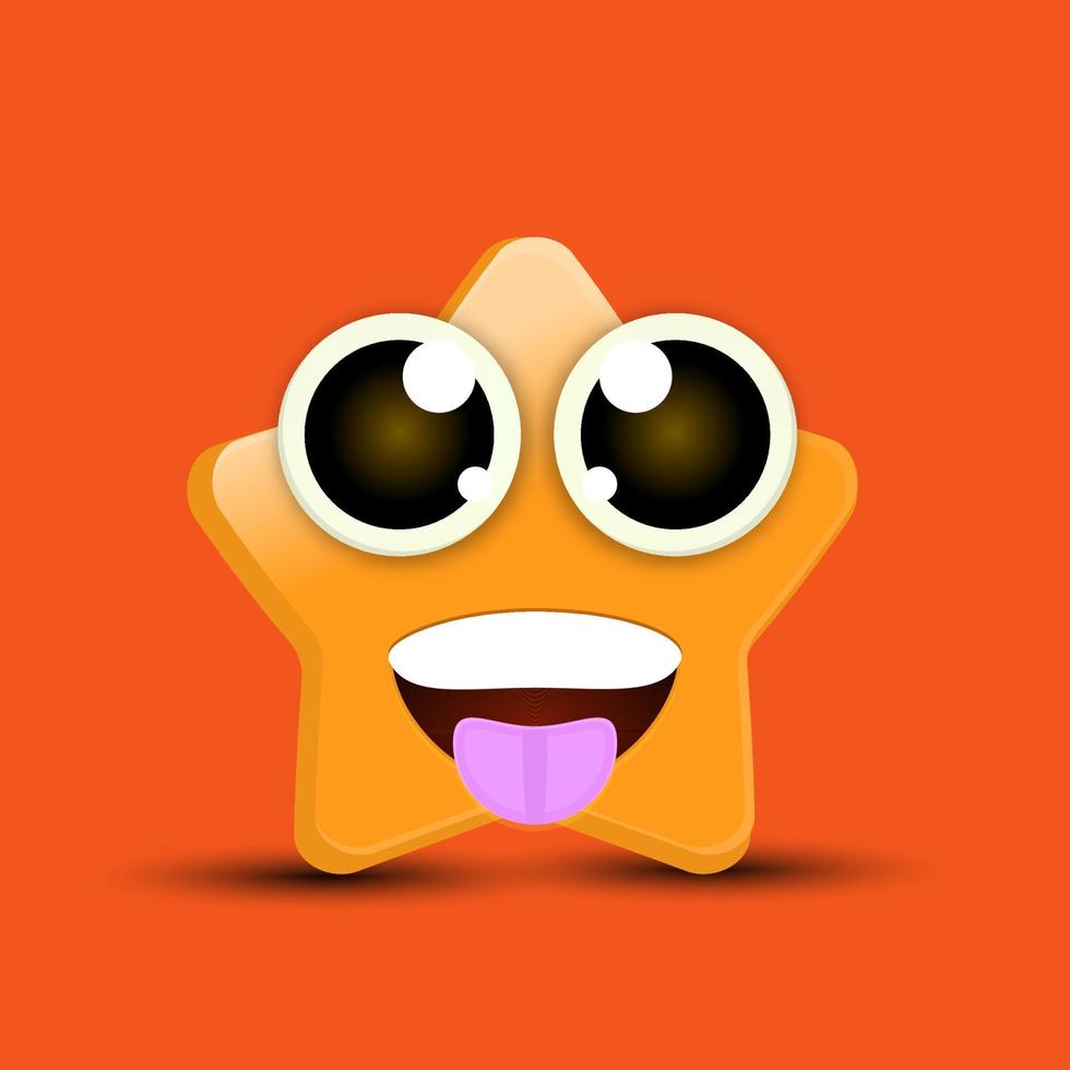 Star Emoji Icon Object Symbol Gradient Vector Art Cartoon