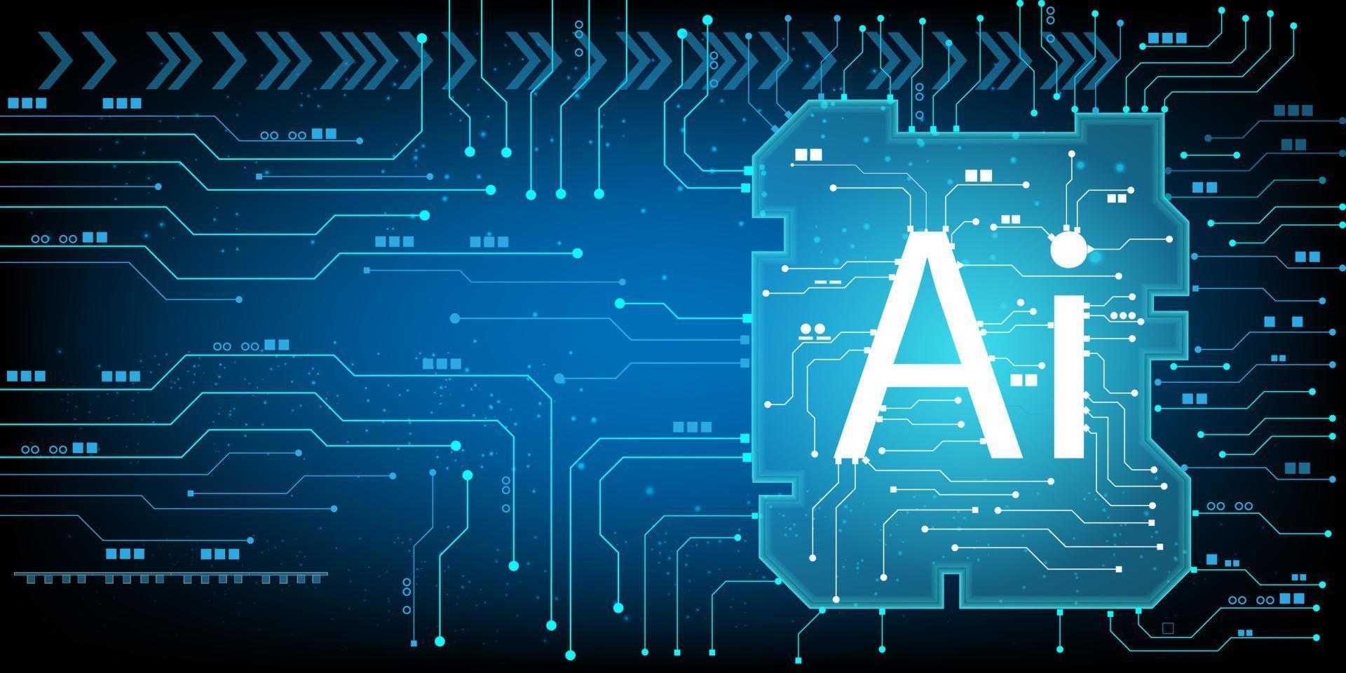 Computer chip Electronic circuit board with AI vector for technology and finance concept and education for future