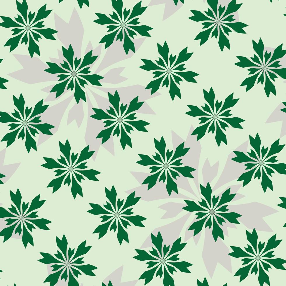 repeated green abstract flower simple flat pattern design 17039020