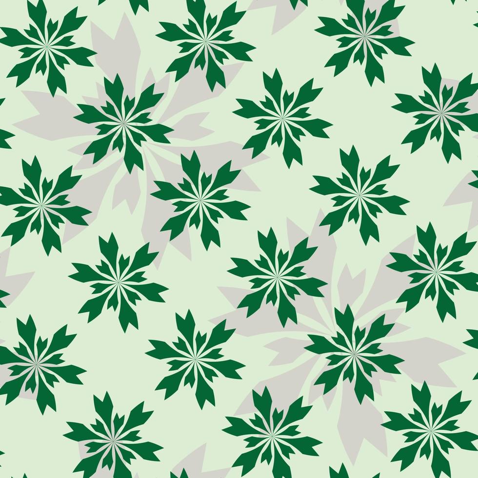 repeated green abstract flower simple flat pattern design vector