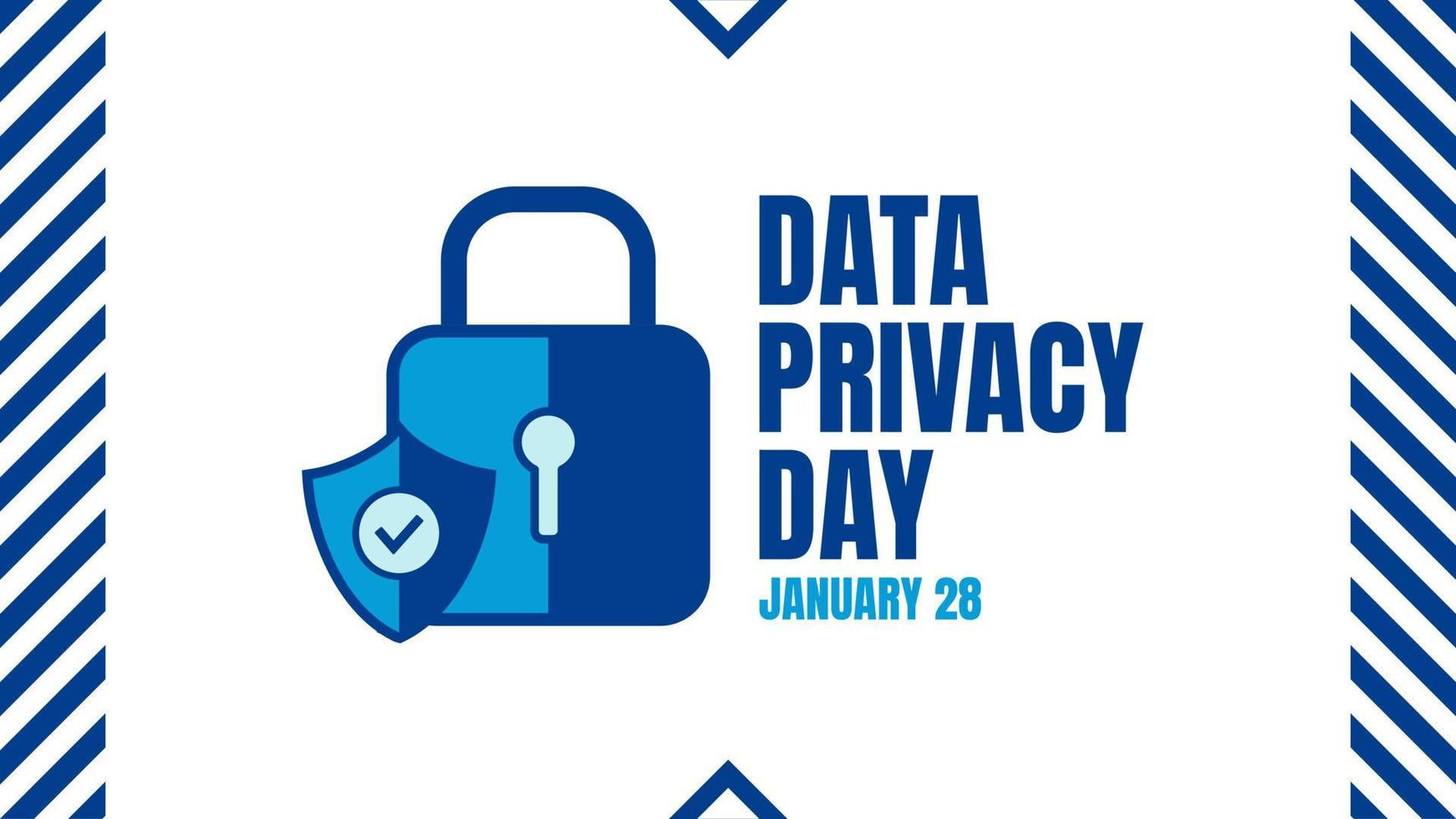 Data Privacy Day. January 28. Template for poster, cover, web, social media background. vector