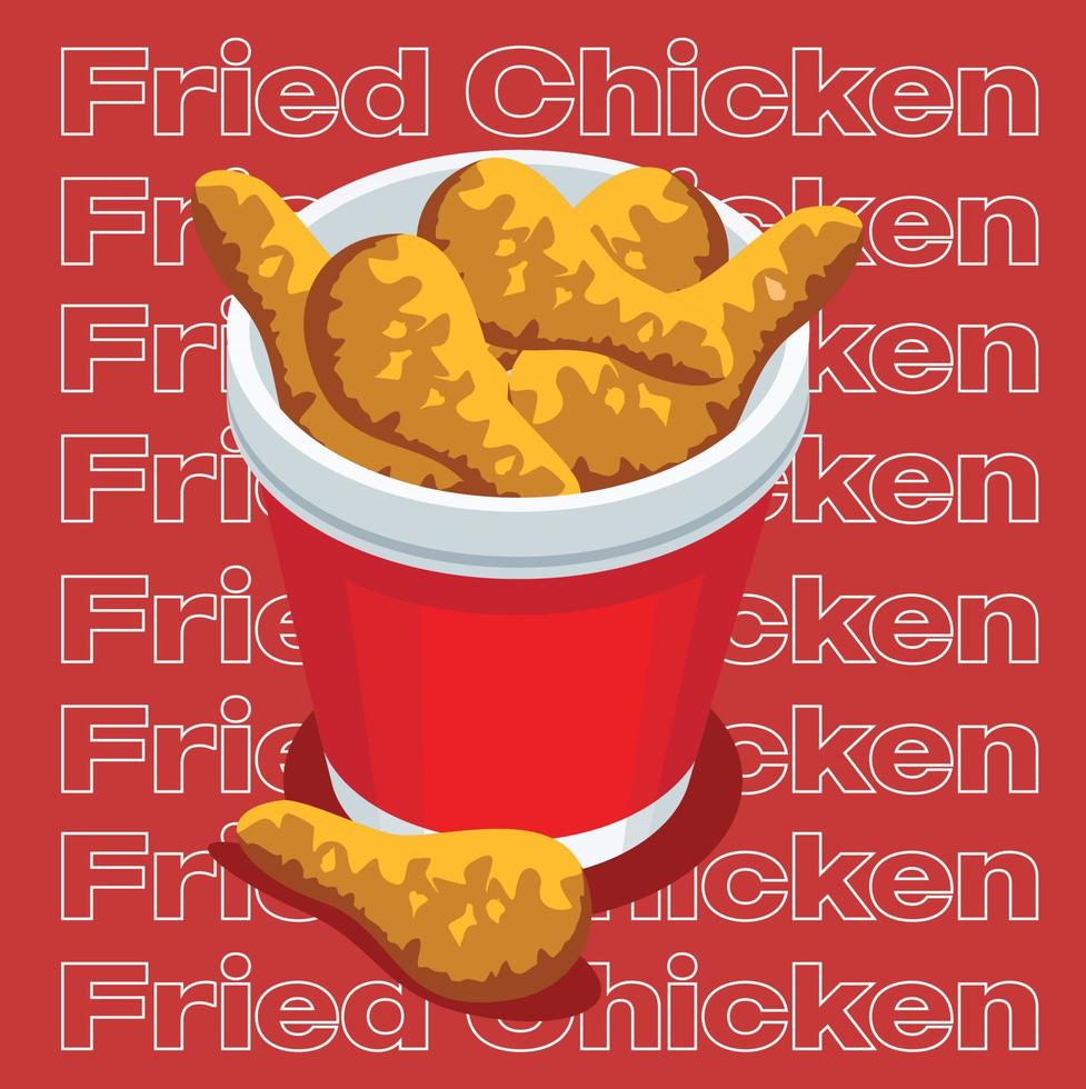 símbolo de icono de pollo frito de comida rápida de fondo de ilustración vectorial vector