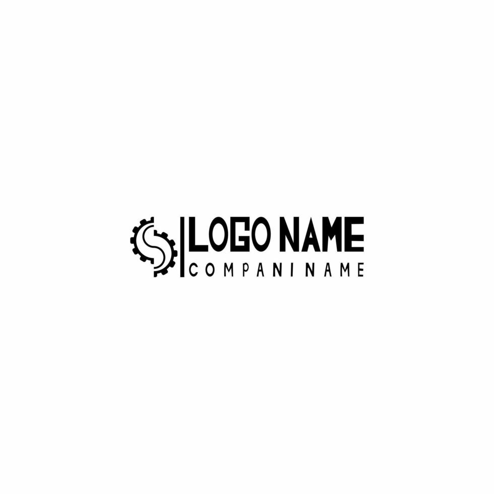 gear illustration logo and initial s vector