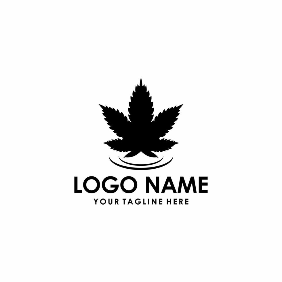 cannabis leaf illustration logo vector