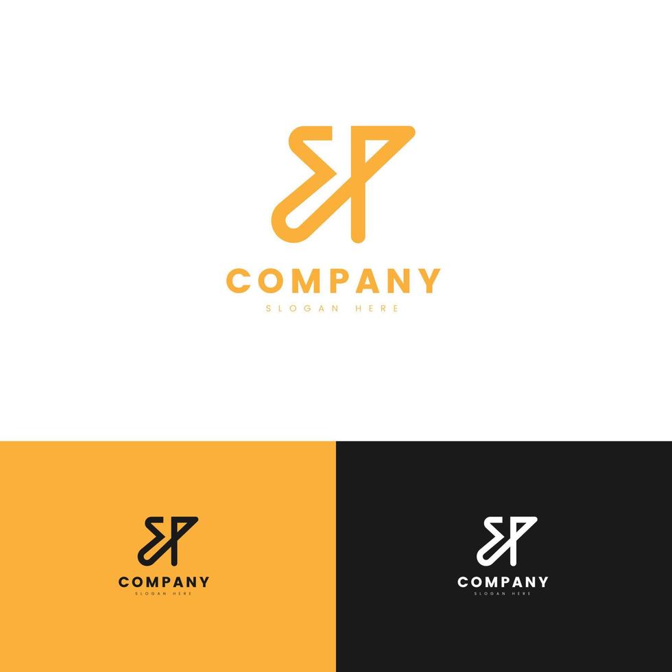 SP arrow lettermark logo combination font arrow and line for branding or company vector