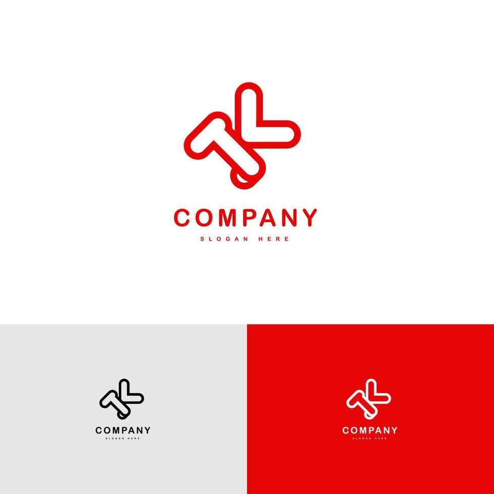 TK logo lettermark abstract combination love letter and line style for fun or brand vector