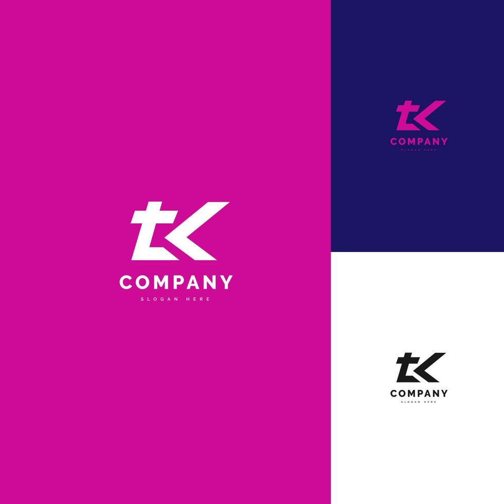 TK abstract letter mark logo with reverse arrow strong and fast logo vector