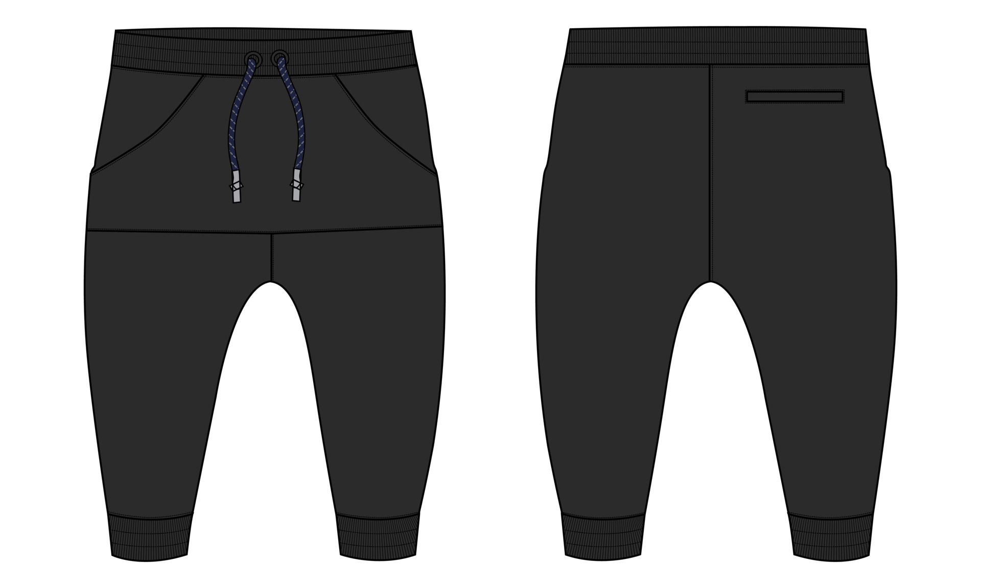 Sweatpants technical fashion Fashion flat sketch vector illustration ...