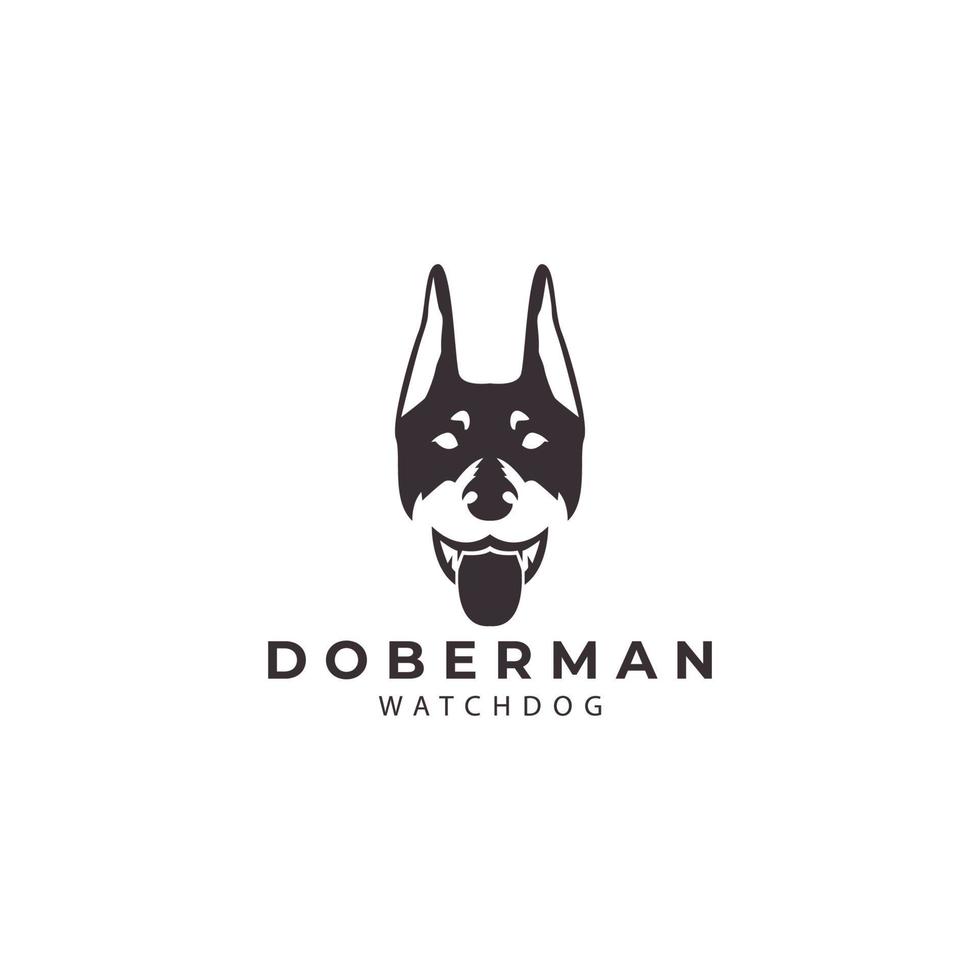 doberman pinscher dog face, retro, pet shop, pet, logo for brand, shop, sticker, t-shirt, design vector illustration