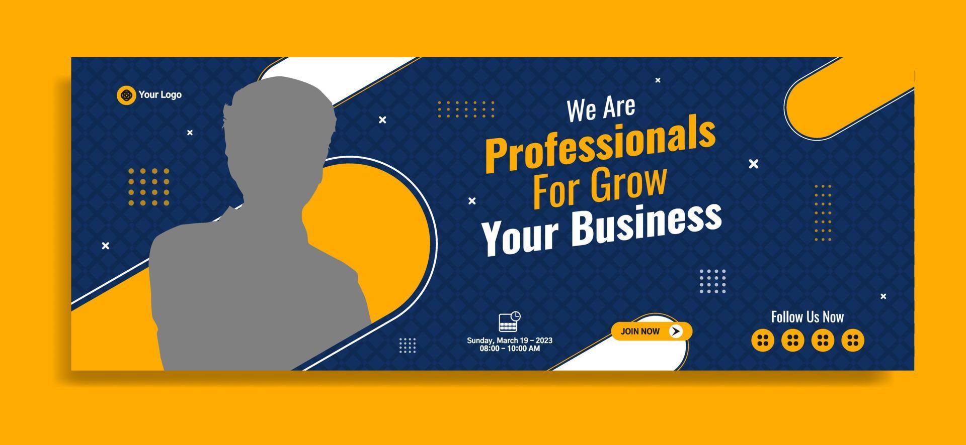 Business webinar horizontal banner template design. Very suitable for online class programs, marketing, etc. vector