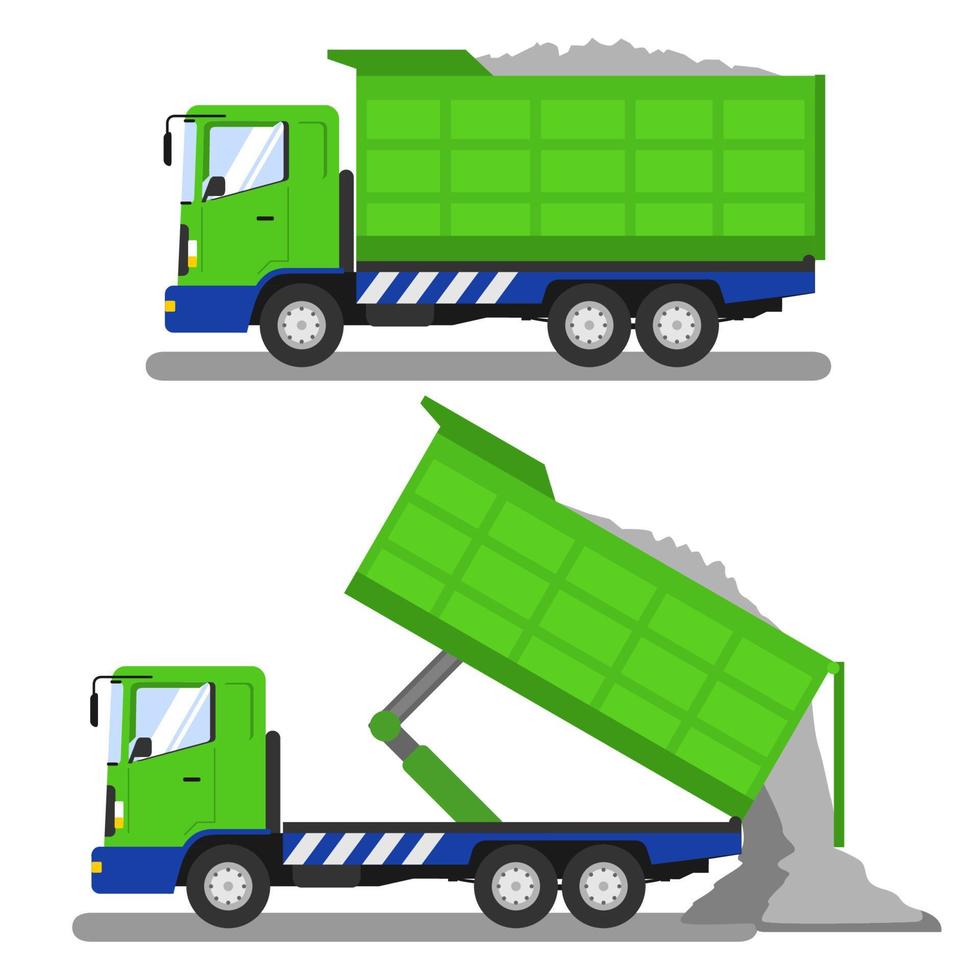 dump trucks in isolated background. vector illustration