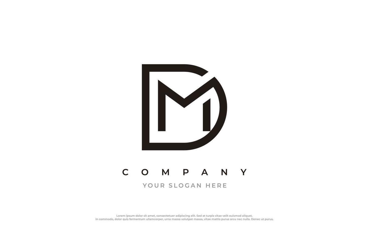 Initial Letter MD or DM Monogram Logo Design Vector Template 17041903