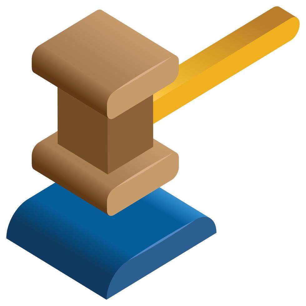 Hammer - Isometric 3d illustration. vector