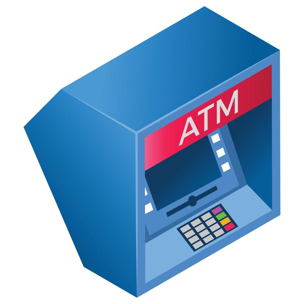 Atm Machine - Isometric 3d illustration. vector