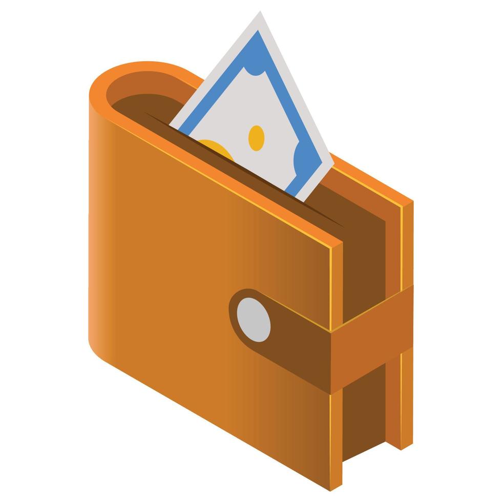 Wallet - Isometric 3d illustration. vector