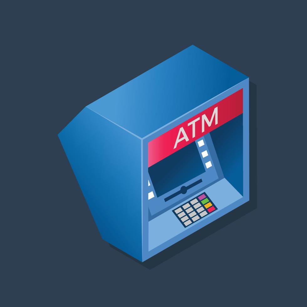 Atm - Isometric 3D illustration. vector