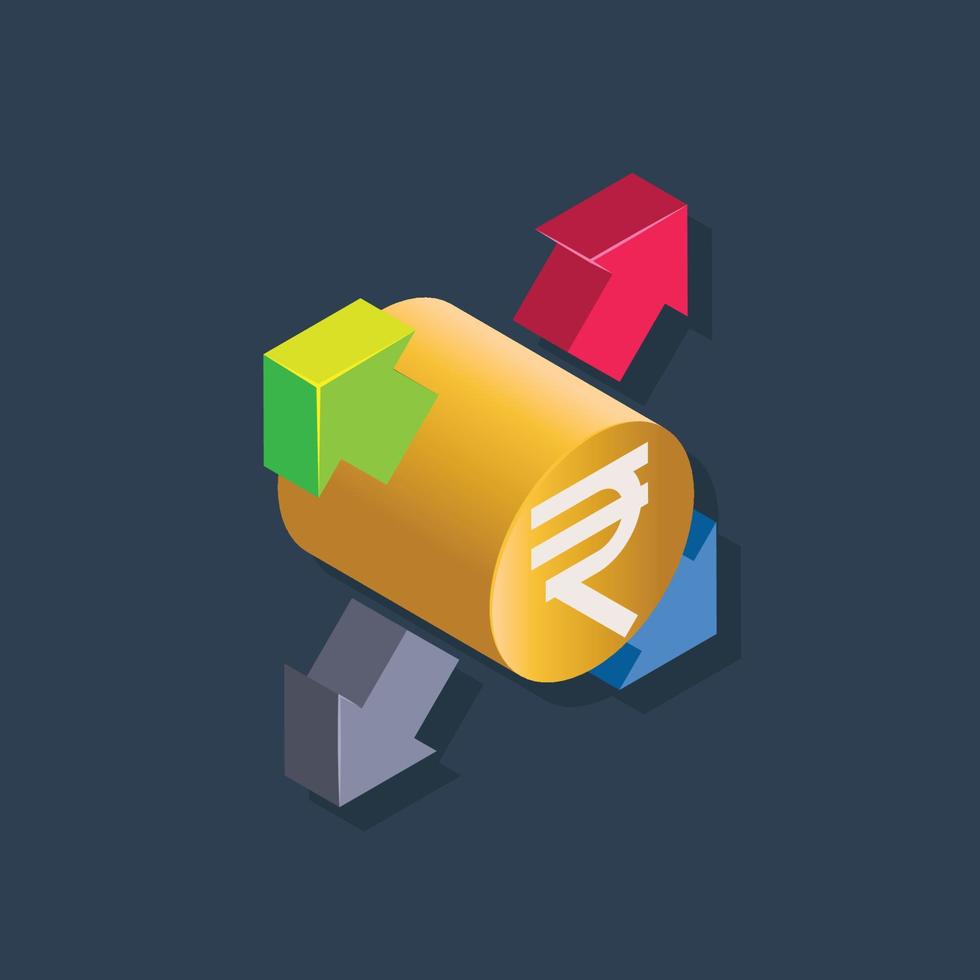 Money sharing - Isometric 3D illustration. vector