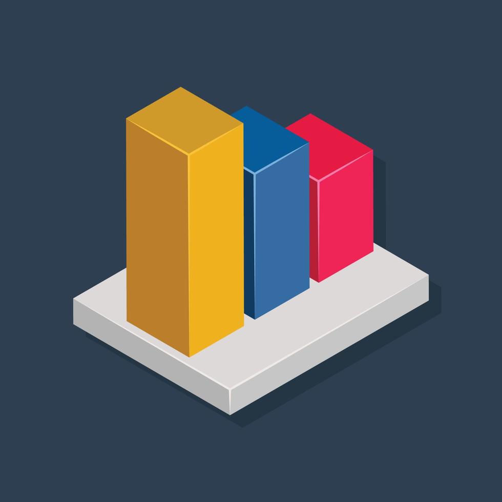 Chart - Isometric 3D illustration. vector