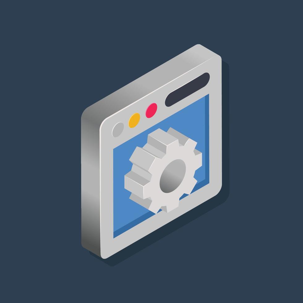 Web management - Isometric 3D illustration. vector