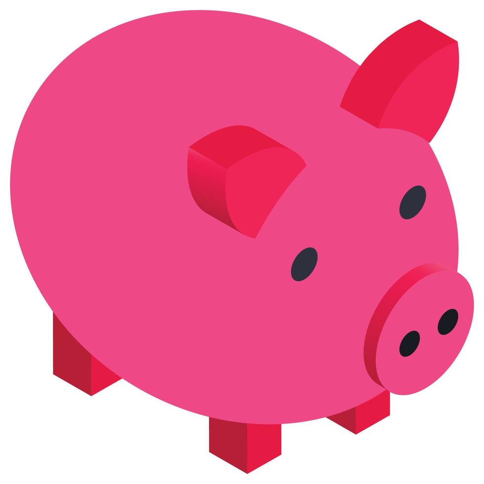 Piggy bank - Isometric 3d illustration. vector