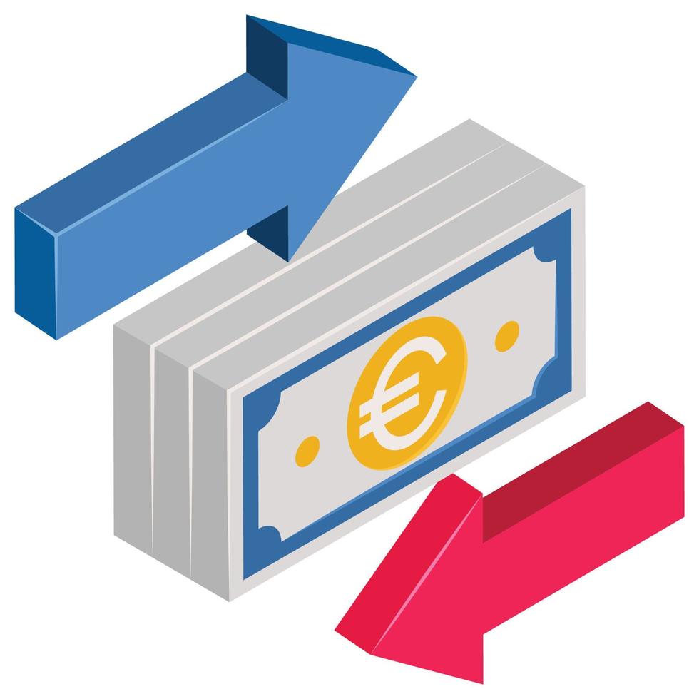 Money transfer - Isometric 3d illustration. vector