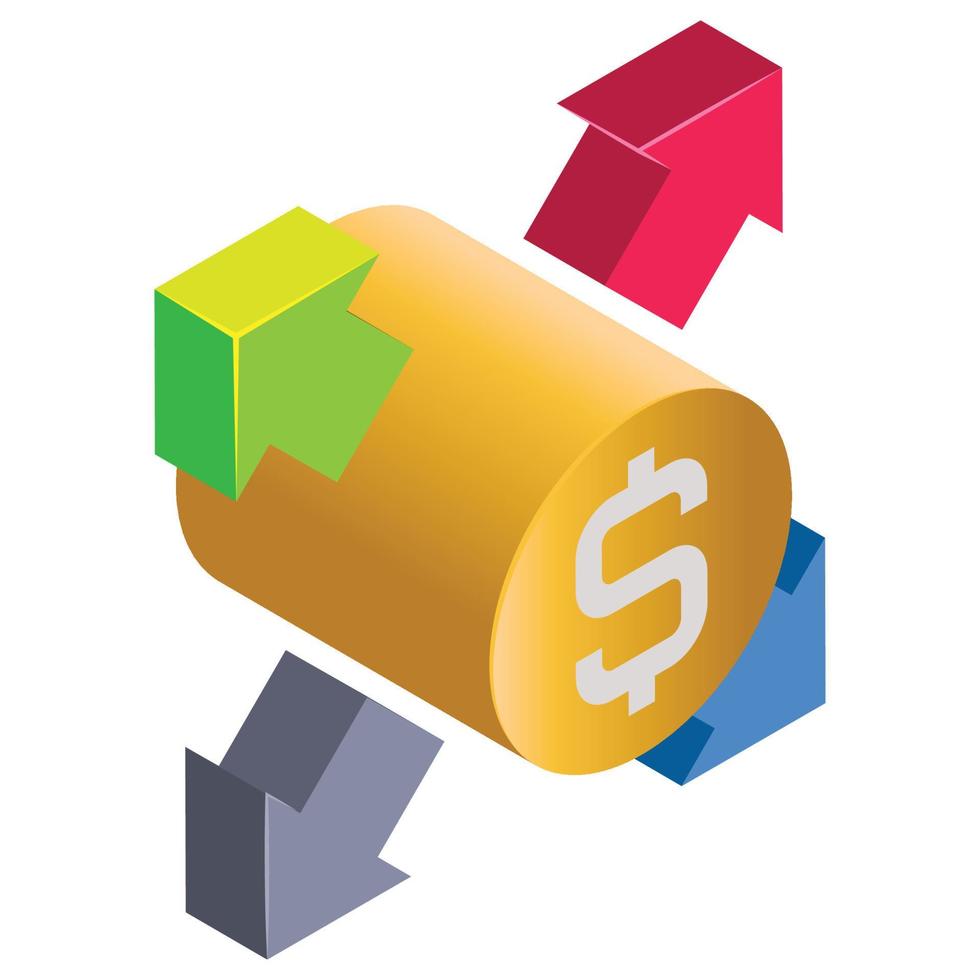 Money sharing - Isometric 3d illustration. vector