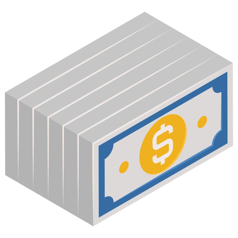 Banknote - Isometric 3d illustration. vector