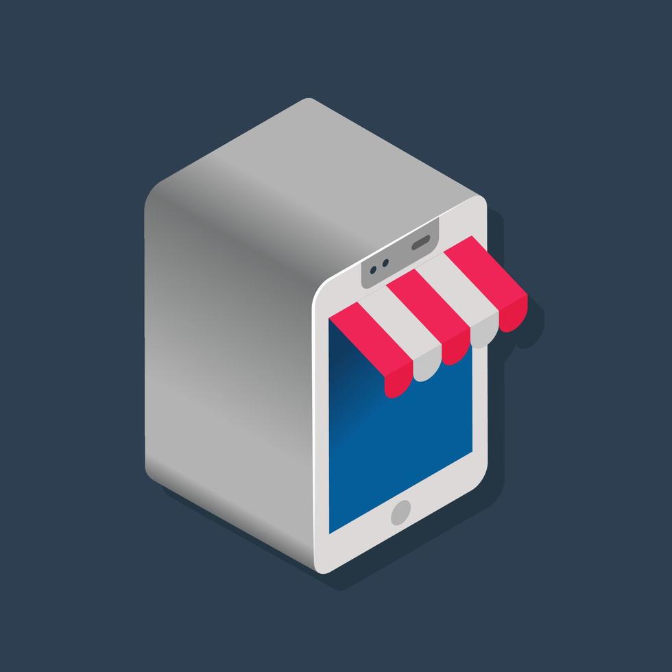 Online - Isometric 3D illustration. vector