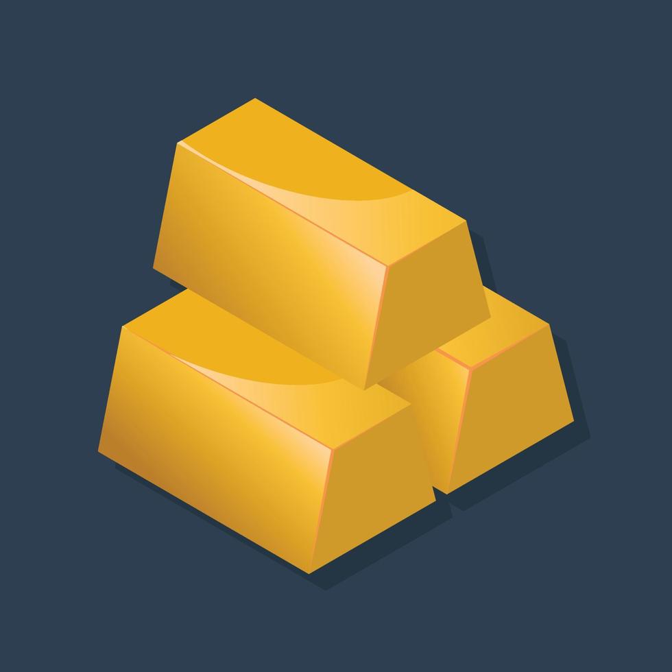 Gold - Isometric 3D illustration. vector