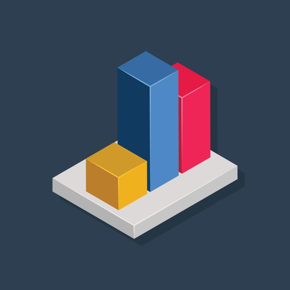 Chart - Isometric 3D illustration. vector