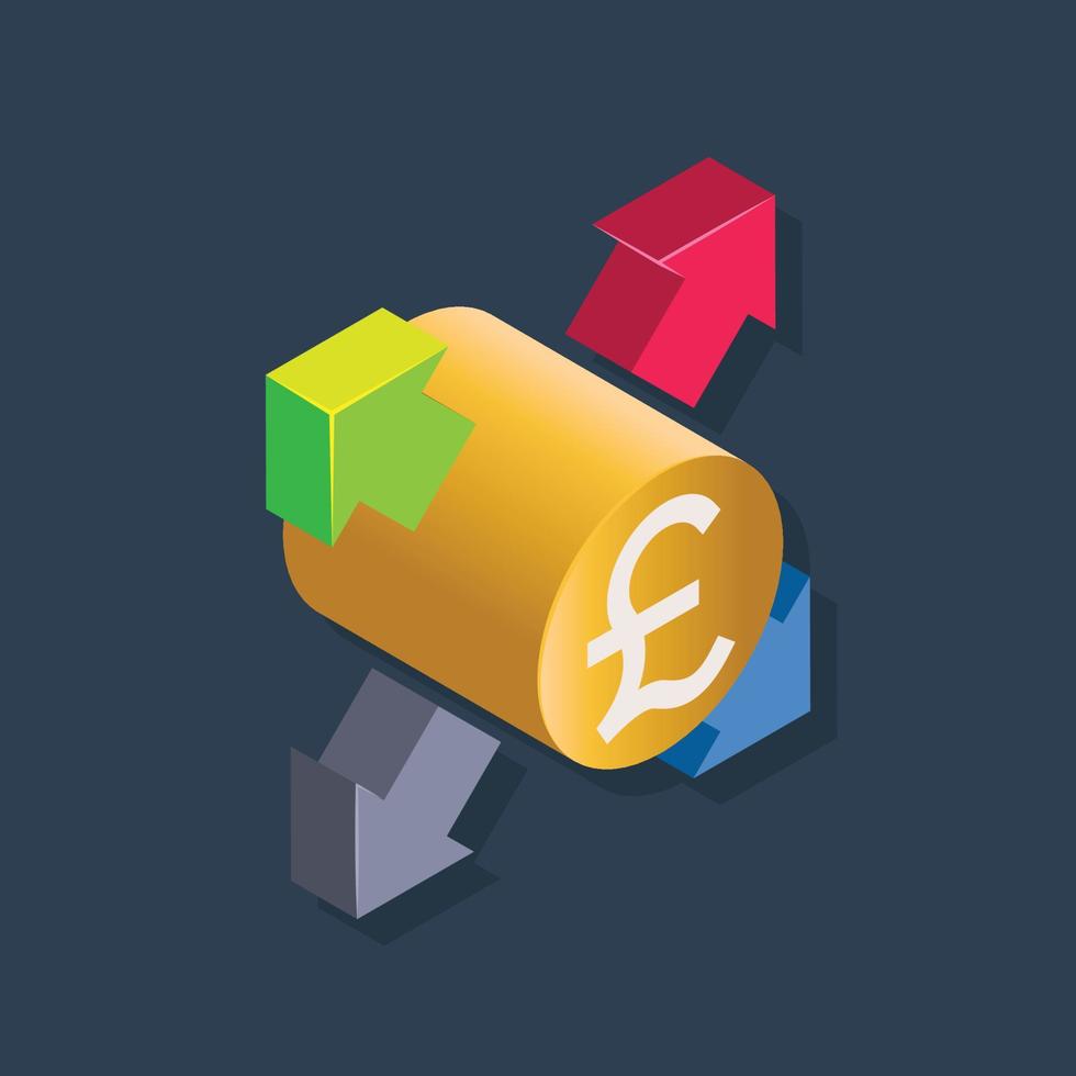 Money sharing - Isometric 3D illustration. vector