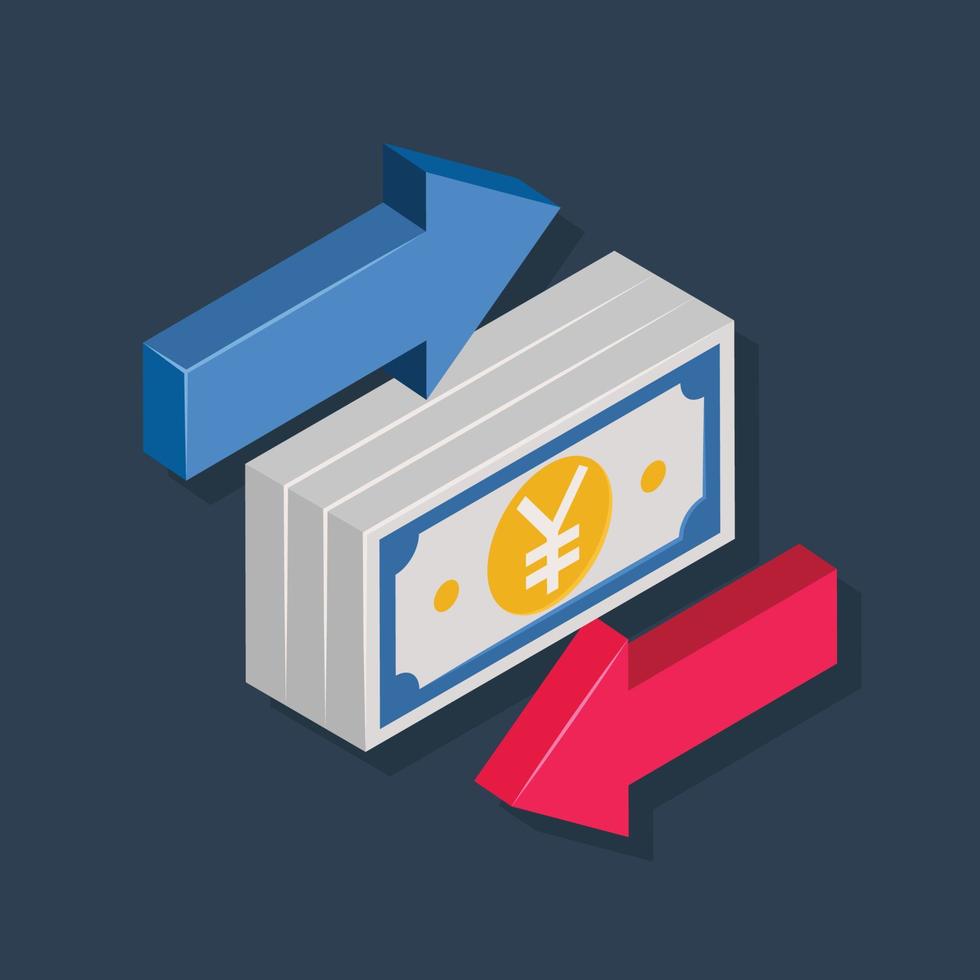 Money transfer - Isometric 3D illustration. vector