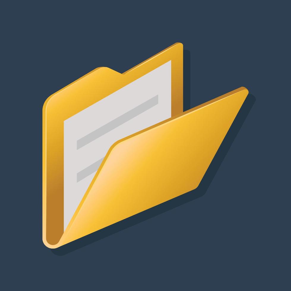 Folder - Isometric 3D illustration. vector