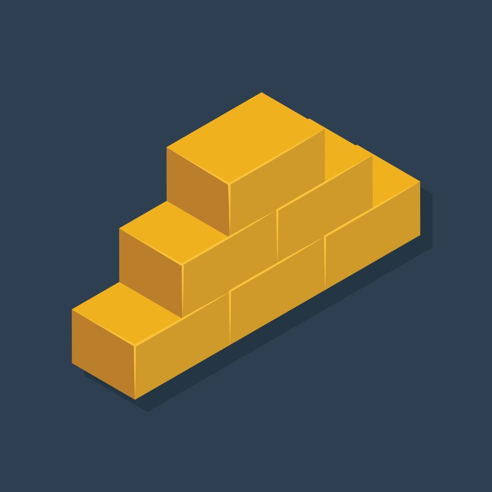Gold bars - Isometric 3D illustration. vector